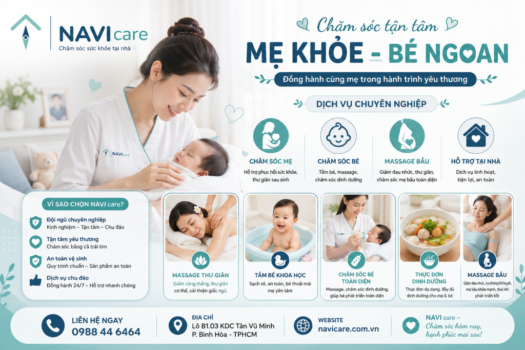 Các gói dịch vụ Chăm sóc Mẹ và Bé sau sinh tại NAVI care