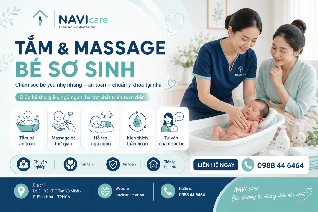 Tắm và Massage Bé sơ sinh
