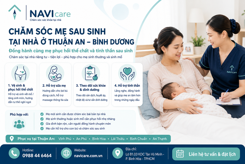 Chăm sóc mẹ sau sinh tại nhà ở Thuận An – Bình Dương
