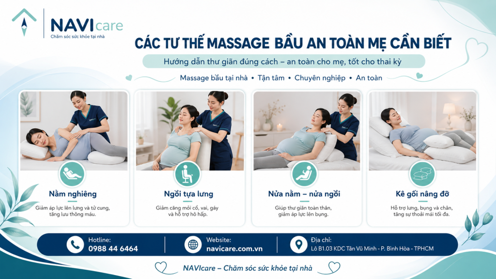 Các tư thế massage bầu an toàn mẹ cần biết