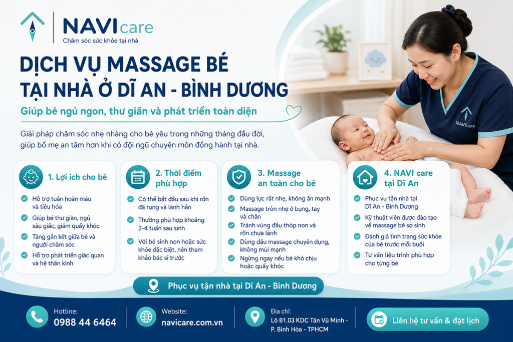 Dịch vụ Massage Bé tại nhà Dĩ An giúp bé ngủ ngon