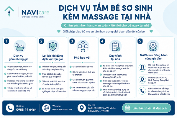 Dịch vụ Tắm bé sơ sinh kèm massage tại nhà
