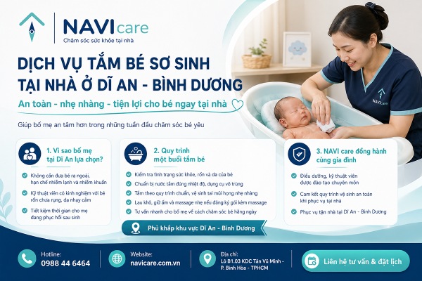 Dịch vụ Tắm bé sơ sinh tại nhà ở Dĩ An - Bình Dương