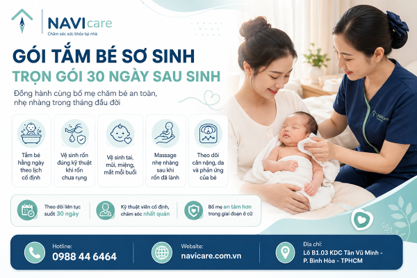 Gói tắm bé sơ sinh trọn gói 30 ngày sau sinh | NAVI care