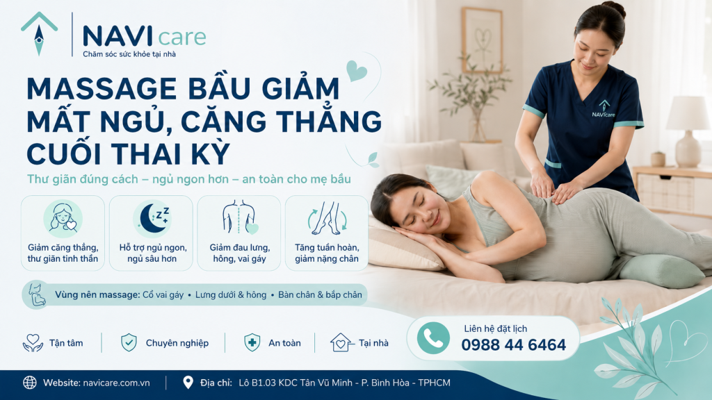 Massage bầu giảm mất ngủ, căng thẳng cuối thai kỳ