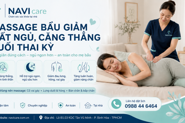 Massage bầu giảm mất ngủ, căng thẳng cuối thai kỳ