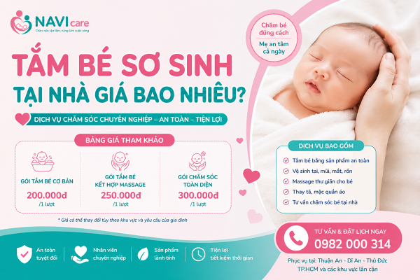 Tắm bé sơ sinh tại nhà giá bao nhiêu?