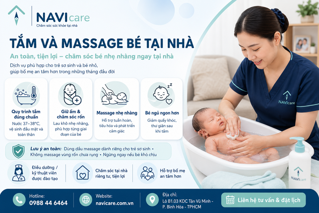 Tắm và massage bé tại nhà an toàn, tiện lợi | NAVI care