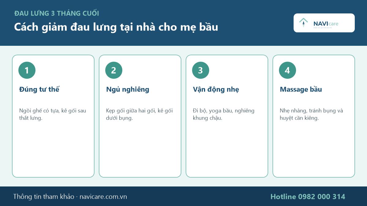 Cách giảm đau lưng khi mang thai tại nhà