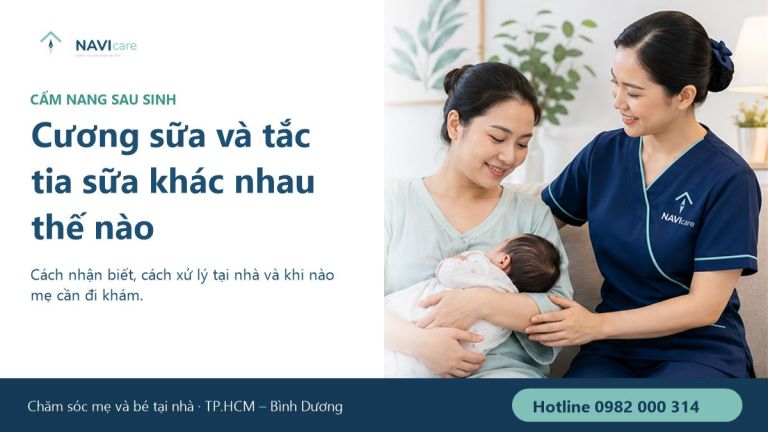 Cương sữa và tắc tia sữa khác nhau thế nào