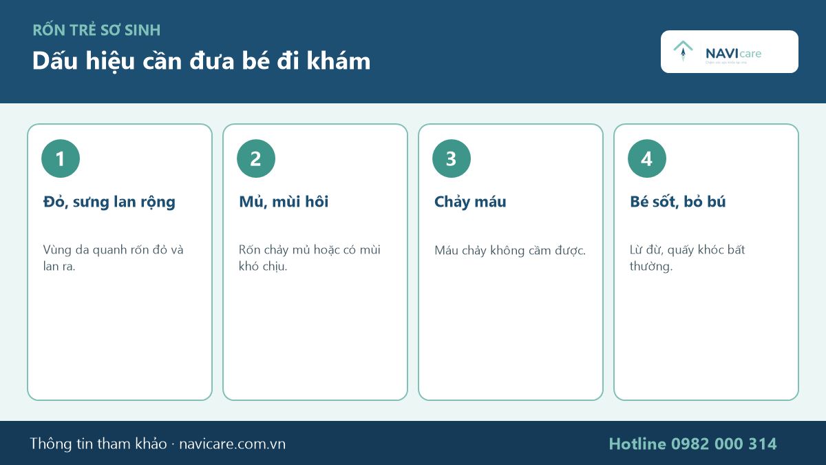 Dấu hiệu rốn bé bất thường cần đi khám