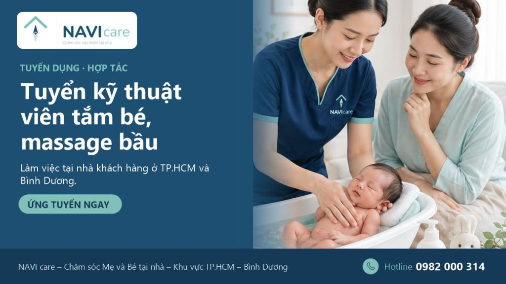 Tuyển kỹ thuật viên tắm bé, massage bầu tại nhà NAVI care